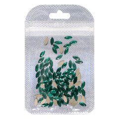 Navette Shape Dark Green Flat Back Fancy Rhinestones WholesaleRhinestone