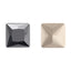 Jet Metallic Silver Princess Square Shape High Quality Glass Pointed Back Fancy Rhinestones WholesaleRhinestone