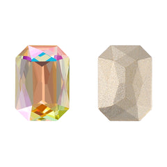 Luminous Green Thin Octagon Shape High Quality Glass Pointed Back Fancy Rhinestones WholesaleRhinestone