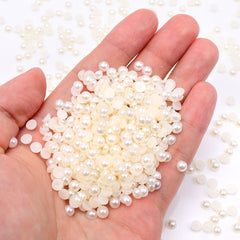 Ivory Resin Flat Back Pearls Multi Sizes WholesaleRhinestone