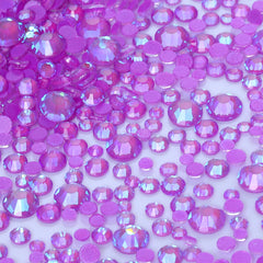 Mixed Sizes Mocha Shimmer Dk Purple Glass Flat Back Rhinestones For Nail Art WholesaleRhinestone