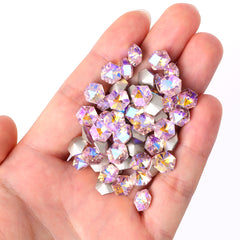 Pink AB Hexagon kaleidoscope Shape Glass Pointed Back Fancy Rhinestones WholesaleRhinestone