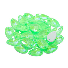 Electric Neon Peridot Drop Shape High Quality Glass Sew-on Rhinestones WholesaleRhinestone