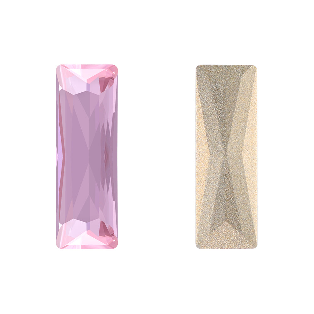 Light Rose Princess Baguette Shape High Quality Glass Pointed Back Fancy Rhinestones WholesaleRhinestone