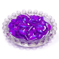 Electric Neon Violet Navette Shape High Quality Glass Sew-on Rhinestones WholesaleRhinestone