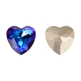 Bermuda Blue Heart Shape High Quality Glass Pointed Back Fancy Rhinestones WholesaleRhinestone