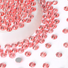 Peach Rose Glass FlatBack Rhinestones Silver Back WholesaleRhinestone
