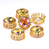 Paradise Shine Gemstone Flower Round Shape High-Quality Glass Sew-on Nest Hollow Claw Rhinestones WholesaleRhinestone