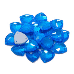 Electric Neon Blue Trilliant Shape High Quality Glass Sew-on Rhinestones WholesaleRhinestone