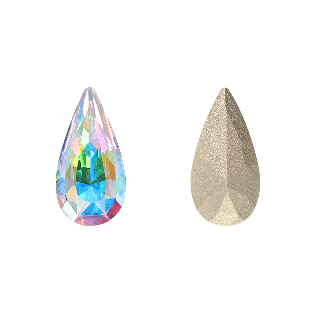 Crystal AB Teardrop Shape High Quality Glass Pointed Back Fancy Rhinestones WholesaleRhinestone