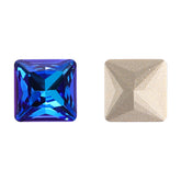 Bermuda Blue Princess Square Shape High Quality Glass Pointed Back Fancy Rhinestones WholesaleRhinestone