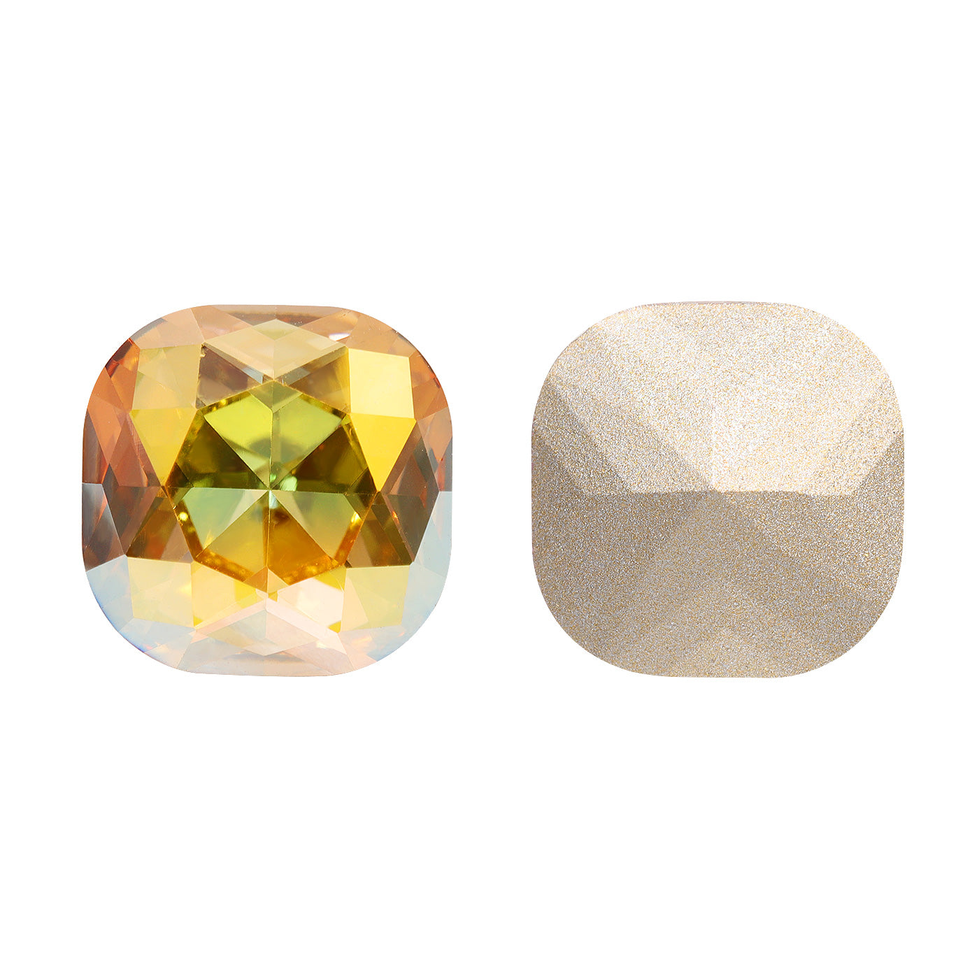 Metallic Sunshine Cushion Square Shape High Quality Glass Pointed Back Fancy Rhinestones WholesaleRhinestone