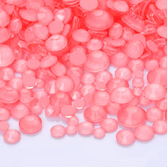 Mixed Sizes Neon Coral Glass Flat Back Rhinestones For Nail Art WholesaleRhinestone