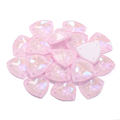 Electric Neon Light Rose Trilliant Shape High Quality Glass Sew-on Rhinestones WholesaleRhinestone