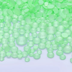 Mixed Sizes Neon Mint Mambo Glass Flat Back Rhinestones For Nail Art WholesaleRhinestone