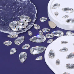 Mixed Sizes Crystal Drop Shape High Quality Glass Sew-on Rhinestones WholesaleRhinestone