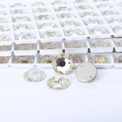 Luminous Green XIRIUS Round Shape High Quality Glass Sew-on Rhinestones WholesaleRhinestone