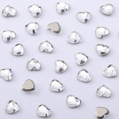 Heart Shape Multi Colors Small Size Glass Beveled Flat Back Fancy Rhinestones For Nail Art WholesaleRhinestone