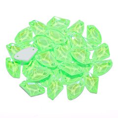 Electric Neon Peridot Galactic Shape High Quality Glass Sew-on Rhinestones WholesaleRhinestone