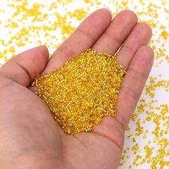 Transparent Silver-lined Bright Yellow Color Hight Quality Glass Cylinder Seed Beads 1.6 MM Size GY2005 WholesaleRhinestone