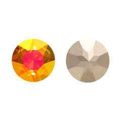 アストラルピンクの宝石の花の形の高品質のガラス先の尖ったバックファンシーラインストーン