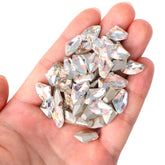 Cognac White Galáctico Galáctico vidrio apunta a los diamantes de rehinestones elegantes