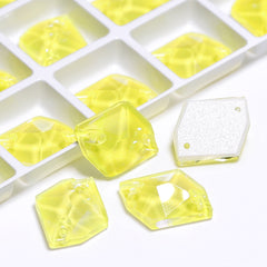Electric Neon Light Topaz Cosmic Shape High Quality Glass Sew-on Rhinestones WholesaleRhinestone