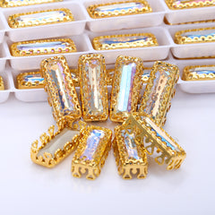 Moonlight Princess Baguette Shape High-Quality Glass Sew-on Nest Hollow Claw Rhinestones WholesaleRhinestone