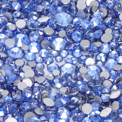 Mixed Sizes Star Light Blue Glass FlatBack Rhinestones For Nail Art Silver Back WholesaleRhinestone