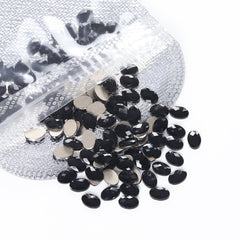 Oval Shape Black Flat Back Fancy Rhinestones WholesaleRhinestone