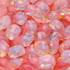 Water Red AM Pillow Shape Glass Pointed Back Fancy Rhinestones