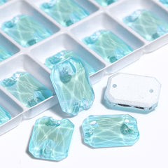 Electric Neon Light Azore Octagon Shape High Quality Glass Sew-on Rhinestones WholesaleRhinestone