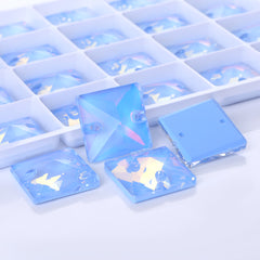Light Sapphire AM Square Shape High Quality Glass Sew-on Rhinestones WholesaleRhinestone