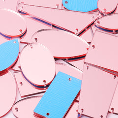 Light Pink Mixed Shapes Acrylic Sew-on Mirror For Dance Costume WholesaleRhinestone