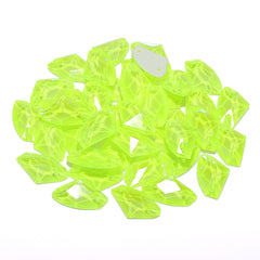 Electric Neon Jonquil Galactic Shape High Quality Glass Sew-on Rhinestones WholesaleRhinestone
