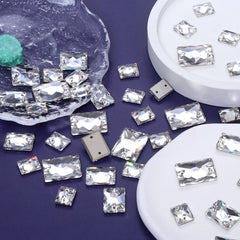Mixed Sizes Crystal Rectangle Shape High Quality Glass Sew-on Rhinestones WholesaleRhinestone