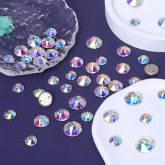 Mixed Sizes Crystal AB XIRIUS Round Shape High Quality Glass Sew-on Rhinestones WholesaleRhinestone