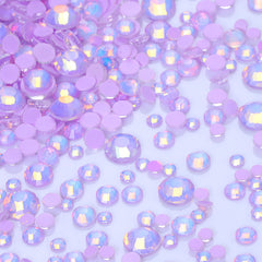 Mixed Sizes Mocha Opal Lt Purple Glass Flat Back Rhinestones For Nail Art WholesaleRhinestone