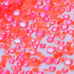 Mixed Sizes Mocha Shimmer Dk Orange Glass Flat Back Rhinestones For Nail Art WholesaleRhinestone