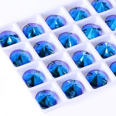 Indicolite Shimmer Rivoli Shape High Quality Glass Sew-on Rhinestones WholesaleRhinestone
