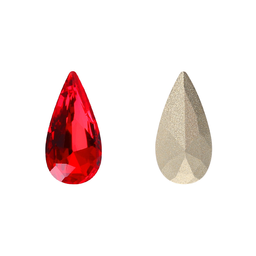 Light Siam Teardrop Shape High Quality Glass Pointed Back Fancy Rhinestones WholesaleRhinestone