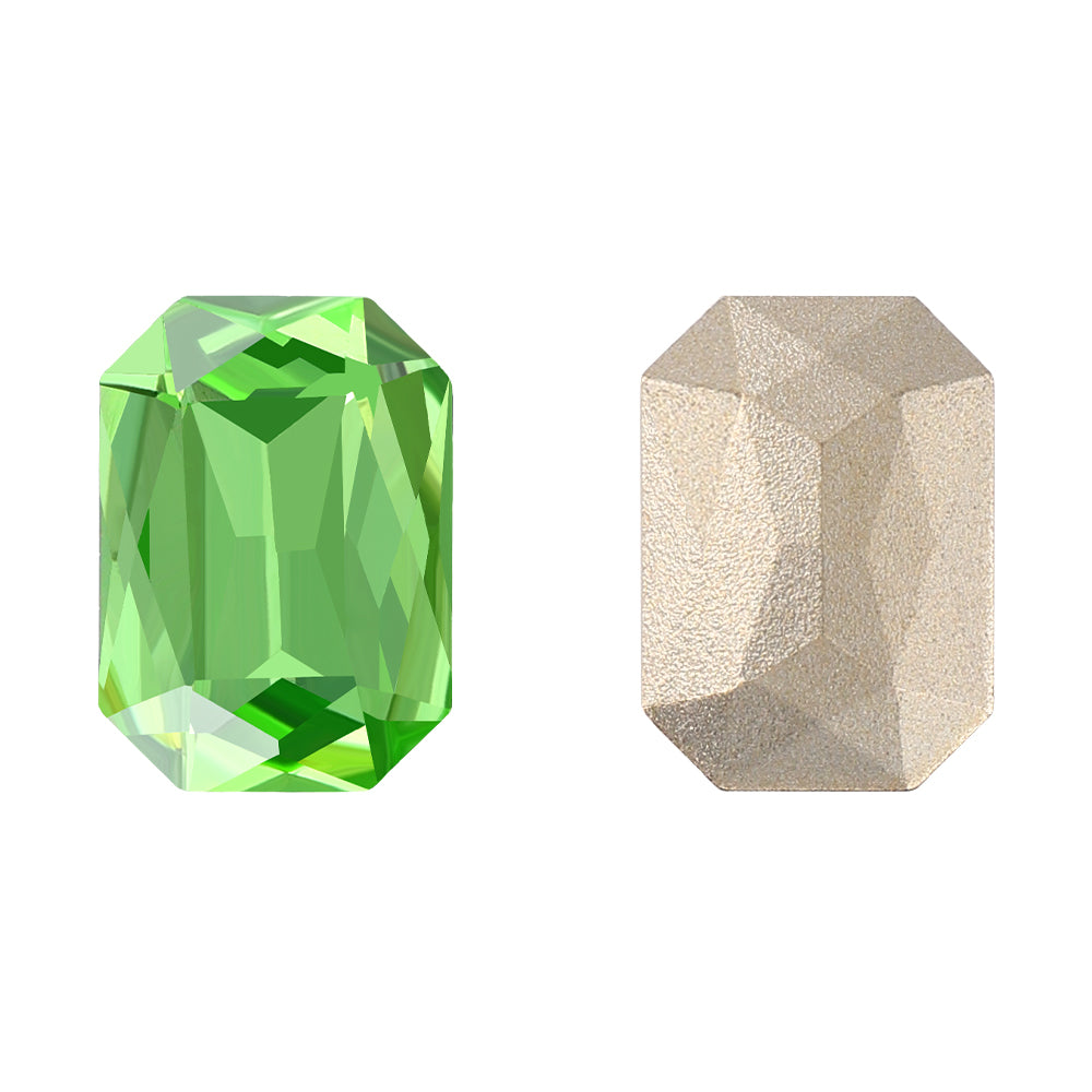Peridot Thin Octagon Shape High Quality Glass Pointed Back Fancy Rhinestones WholesaleRhinestone