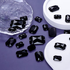 Mixed Sizes Jet Octagon Shape High Quality Glass Sew-on Rhinestones WholesaleRhinestone
