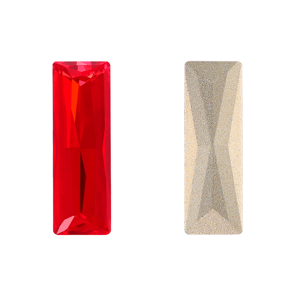 Light Siam Princess Baguette Shape High Quality Glass Pointed Back Fancy Rhinestones WholesaleRhinestone