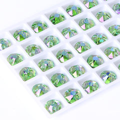 Peridot Shimmer XIRIUS Round Shape High Quality Glass Sew-on Rhinestones WholesaleRhinestone