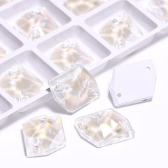 Electric Neon White Cosmic Shape High Quality Glass Sew-on Rhinestones WholesaleRhinestone