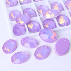 Lavender AM Oval Shape High Quality Glass Sew-on Rhinestones WholesaleRhinestone