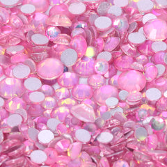 Mixed Sizes Crystal Pink Fairy Glass FlatBack Rhinestones For Nail Art Silver Back WholesaleRhinestone