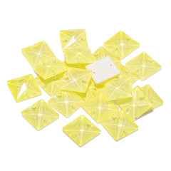 Electric Neon Light Topaz Square Shape High Quality Glass Sew-on Rhinestones