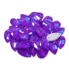 Electric Neon Violet Drop Shape High Quality Glass Sew-on Rhinestones WholesaleRhinestone